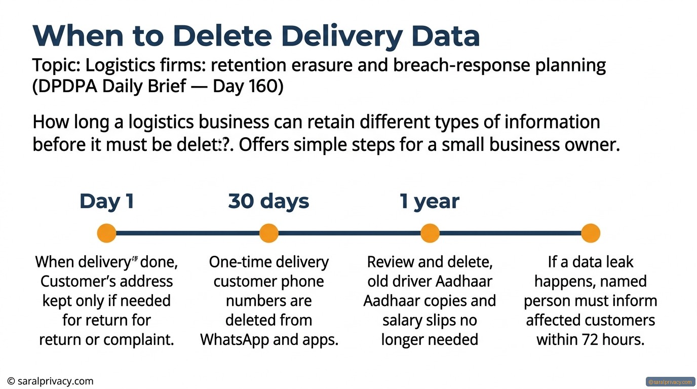 When to Delete Delivery Data: DPDPA infographic