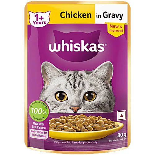 WHISKAS ADULT CHICKEN GRAVY 80G