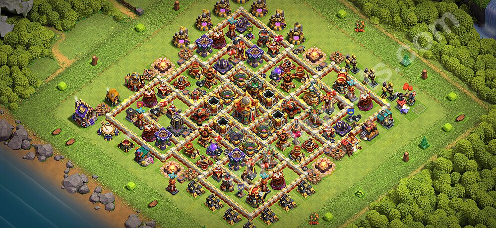 Defense (Trophy) Base TH16 with Link - plan / layout / design - Clash of Clans 2026 - (#70)