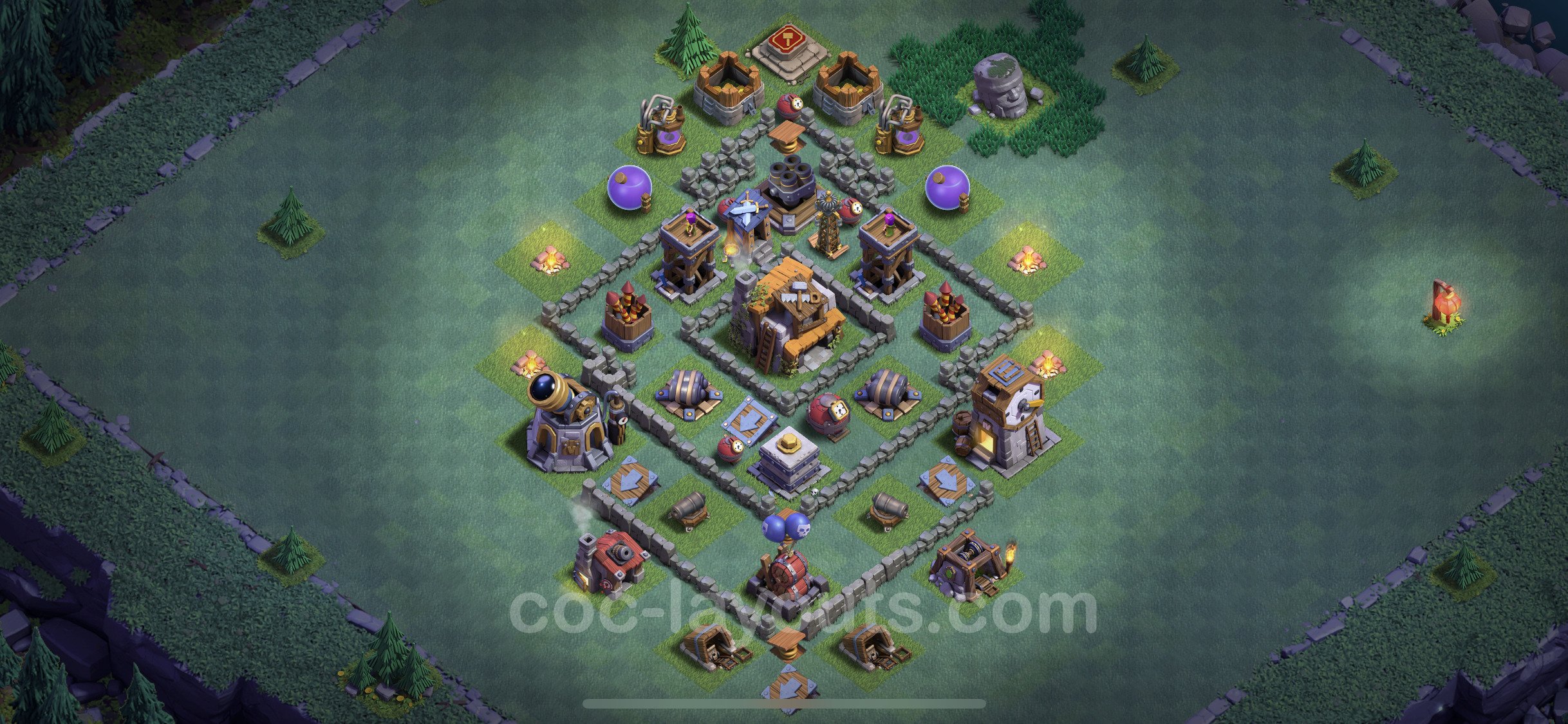 Best Builder Hall Level 5 Anti 3 Stars Base Plan with Link - Clash of Clans - BH5 Copy - (#34)