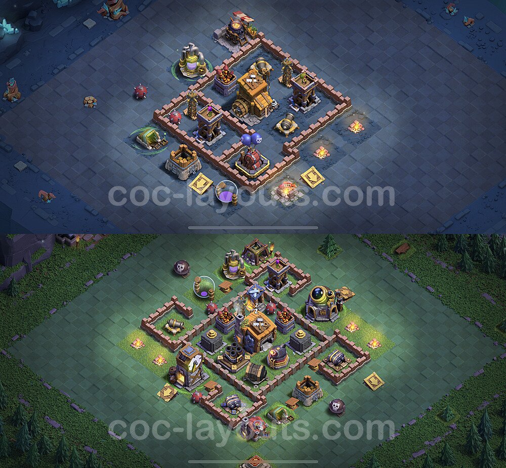 Best Builder Hall Level 7 Anti 3 Stars Base Plan with Link - Clash of Clans - BH7 Copy - (#37)