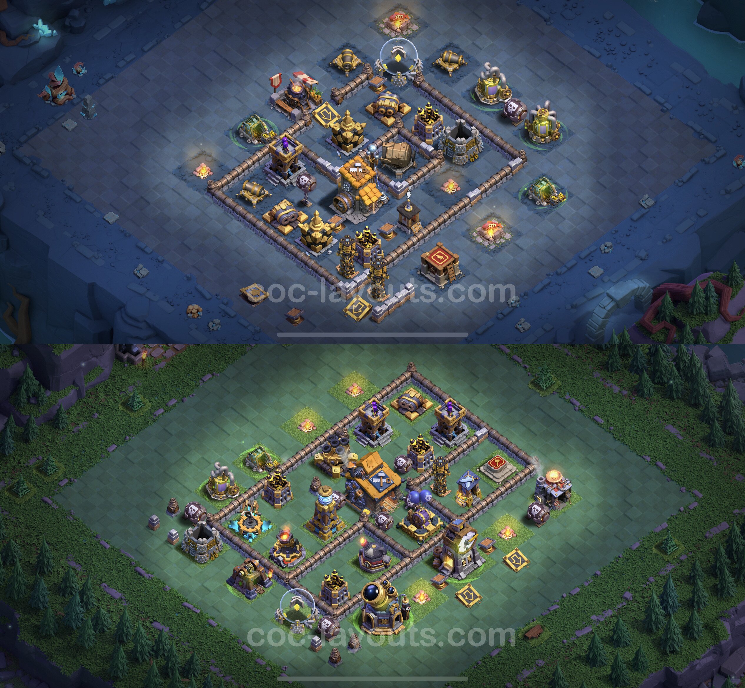Best Builder Hall Level 10 Anti 3 Stars Base Plan with Link - Clash of Clans - BH10 Copy - (#10)